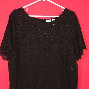 Cato Black Lace Maxi Dress - Size 16 - VGUC